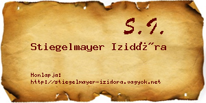 Stiegelmayer Izidóra névjegykártya